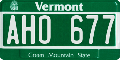 VT license plate AHO677