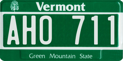 VT license plate AHO711