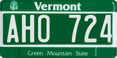 VT license plate AHO724