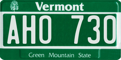 VT license plate AHO730