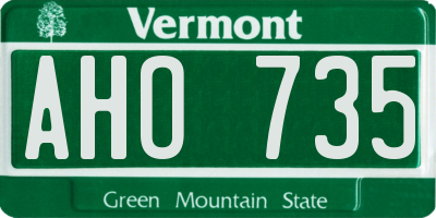 VT license plate AHO735