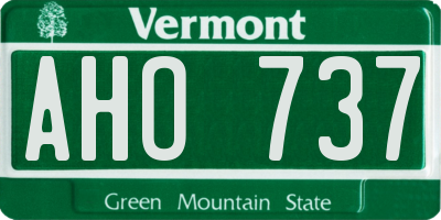 VT license plate AHO737