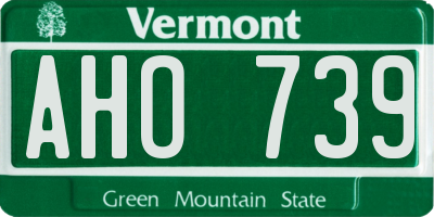 VT license plate AHO739