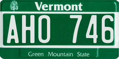 VT license plate AHO746