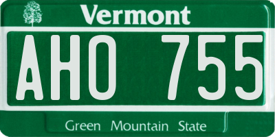 VT license plate AHO755