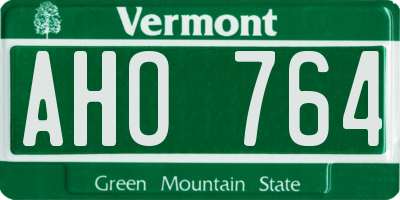 VT license plate AHO764
