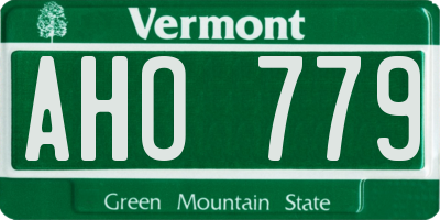 VT license plate AHO779