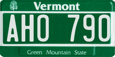 VT license plate AHO790