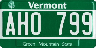 VT license plate AHO799
