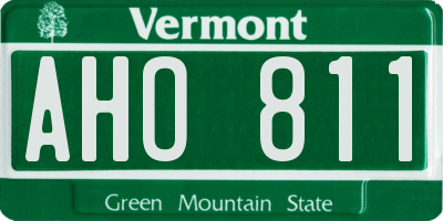 VT license plate AHO811