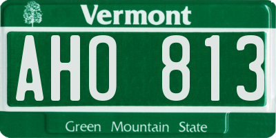 VT license plate AHO813