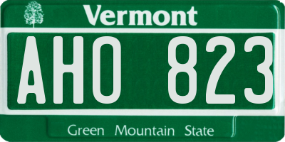 VT license plate AHO823