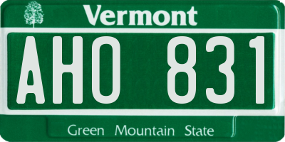 VT license plate AHO831