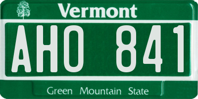 VT license plate AHO841