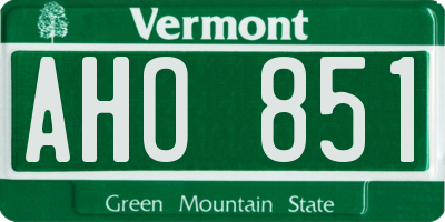 VT license plate AHO851