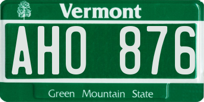 VT license plate AHO876