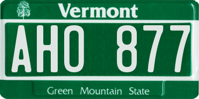 VT license plate AHO877