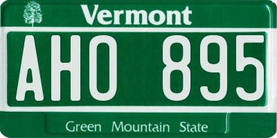 VT license plate AHO895