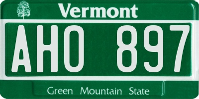 VT license plate AHO897