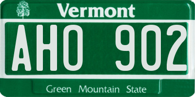 VT license plate AHO902
