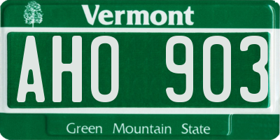 VT license plate AHO903