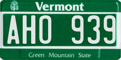VT license plate AHO939