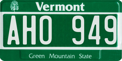 VT license plate AHO949
