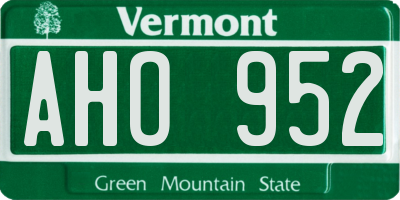 VT license plate AHO952