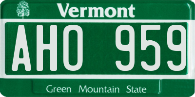 VT license plate AHO959