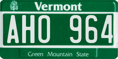 VT license plate AHO964