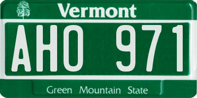 VT license plate AHO971