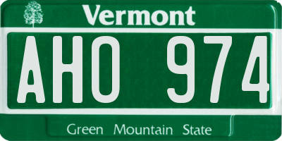 VT license plate AHO974