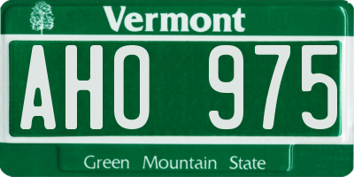 VT license plate AHO975