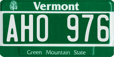 VT license plate AHO976
