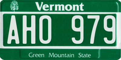 VT license plate AHO979