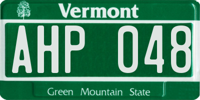 VT license plate AHP048