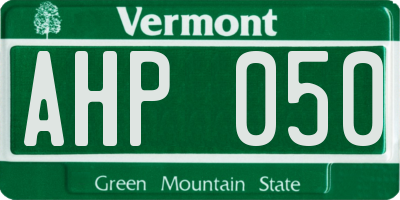 VT license plate AHP050