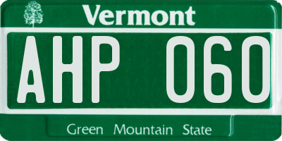 VT license plate AHP060