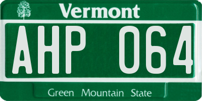 VT license plate AHP064