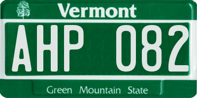 VT license plate AHP082