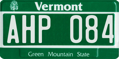 VT license plate AHP084