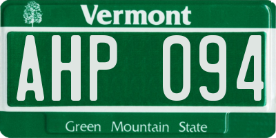 VT license plate AHP094