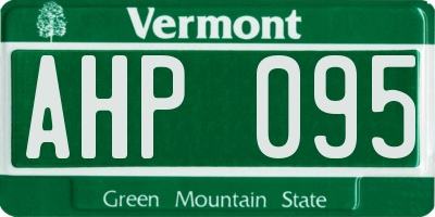 VT license plate AHP095