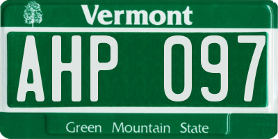 VT license plate AHP097