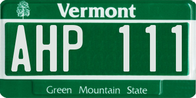 VT license plate AHP111