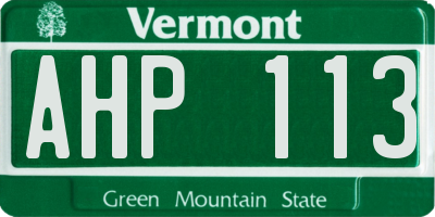 VT license plate AHP113