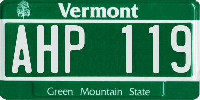 VT license plate AHP119