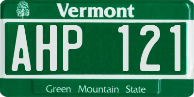 VT license plate AHP121