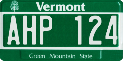 VT license plate AHP124