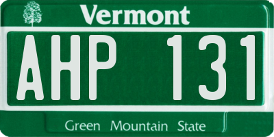 VT license plate AHP131